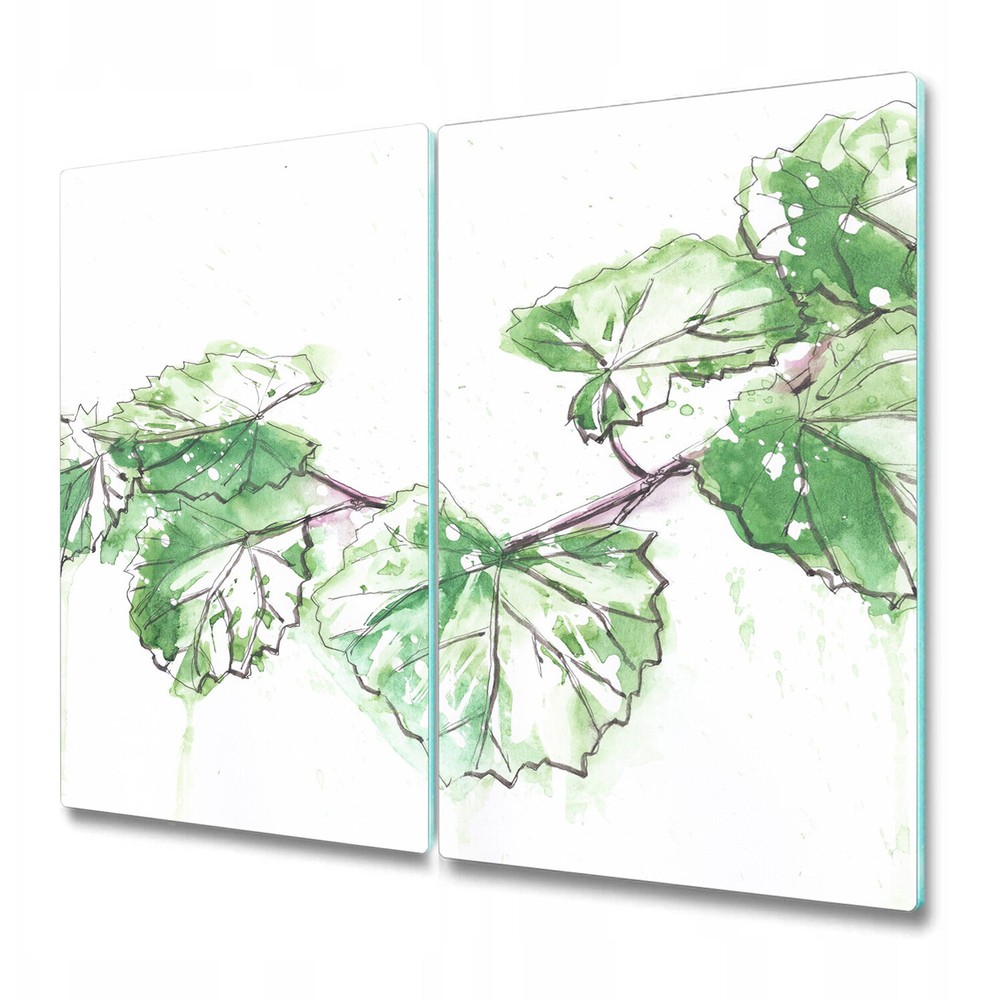 Glass Chopping Board Vine With Leaves Drawn Nature Leaves Wine Painting 2x30x52