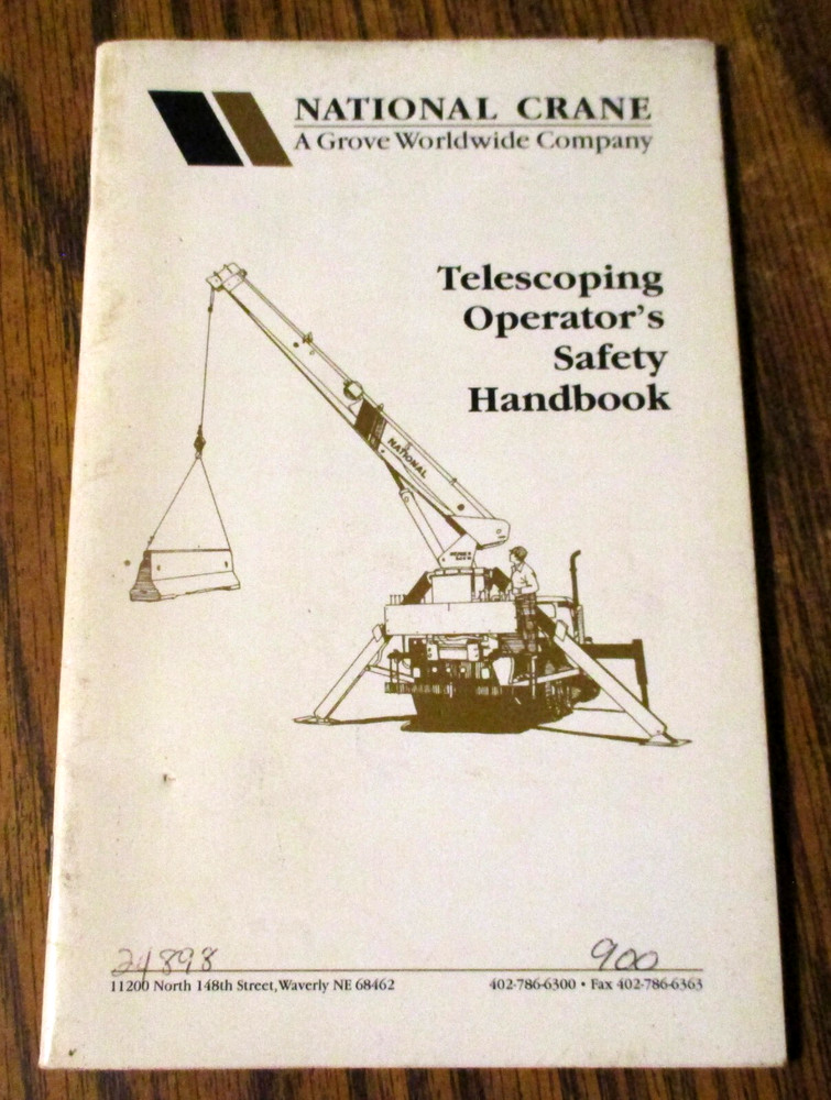 National Crane Telesoping Operators Maintenance Safety Handbook Manual 1981
