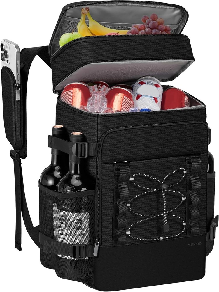 Leak-Proof Insulated 40 Can Backpack Cooler in Gray for Men & Women