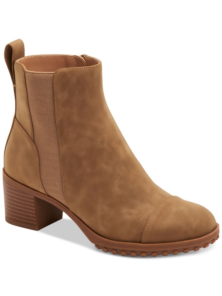 GIANI BERNINI Womens Brown Pulltab Sloann Round Toe Stacked Heel Booties 9.5 M