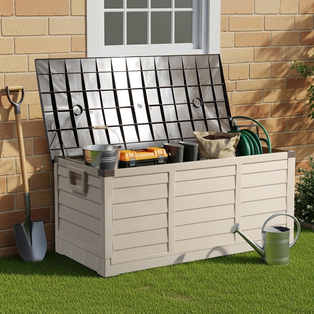 In/Outdoor Portable Folding Fast Installation Storage Box 75GAL with 2 Wheels