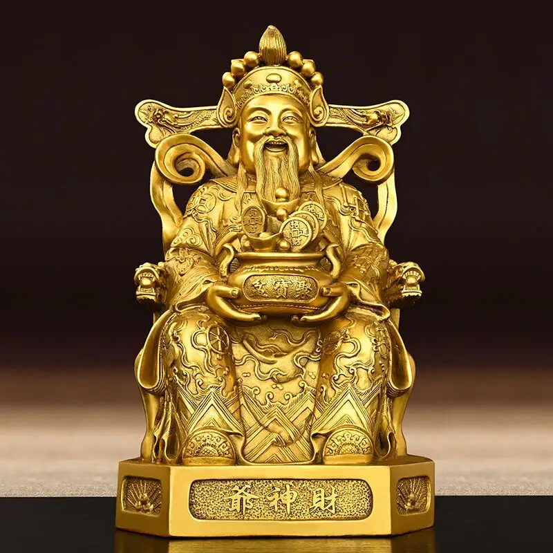 God of Wealth Ornaments All Copper Home Study Office Desktop Decorative Pot
