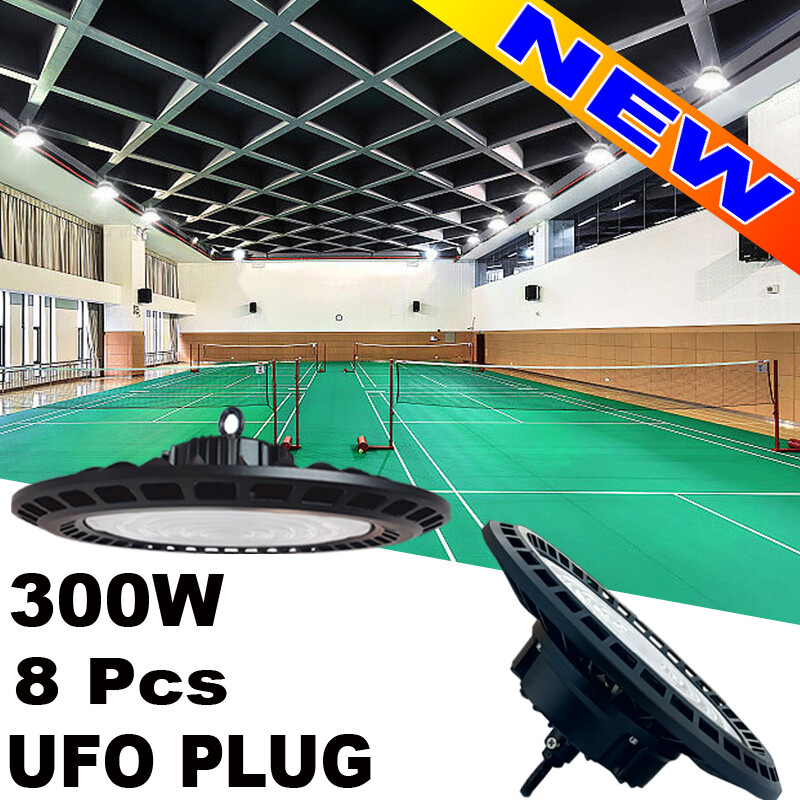 Ufo LED High Bay 300W Factory Warehouse Commercial Light Fixtures 8-PACK 6500K