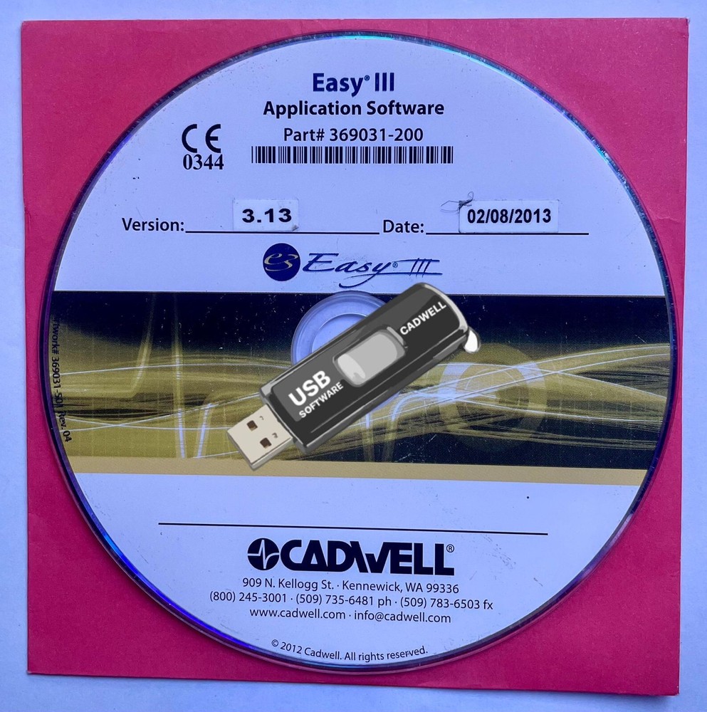 Cadwell Easy III Software version 3.13. (Software + Installation)