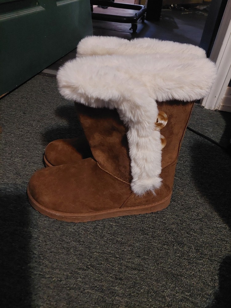 Dream Paris Women's Size 9 Fur Accent Boots Stylish Warmth