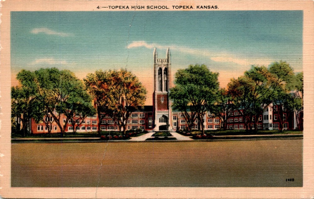 Topeka High School, Topeka, Kansas, Palmer News Co., Topeka, Postcard