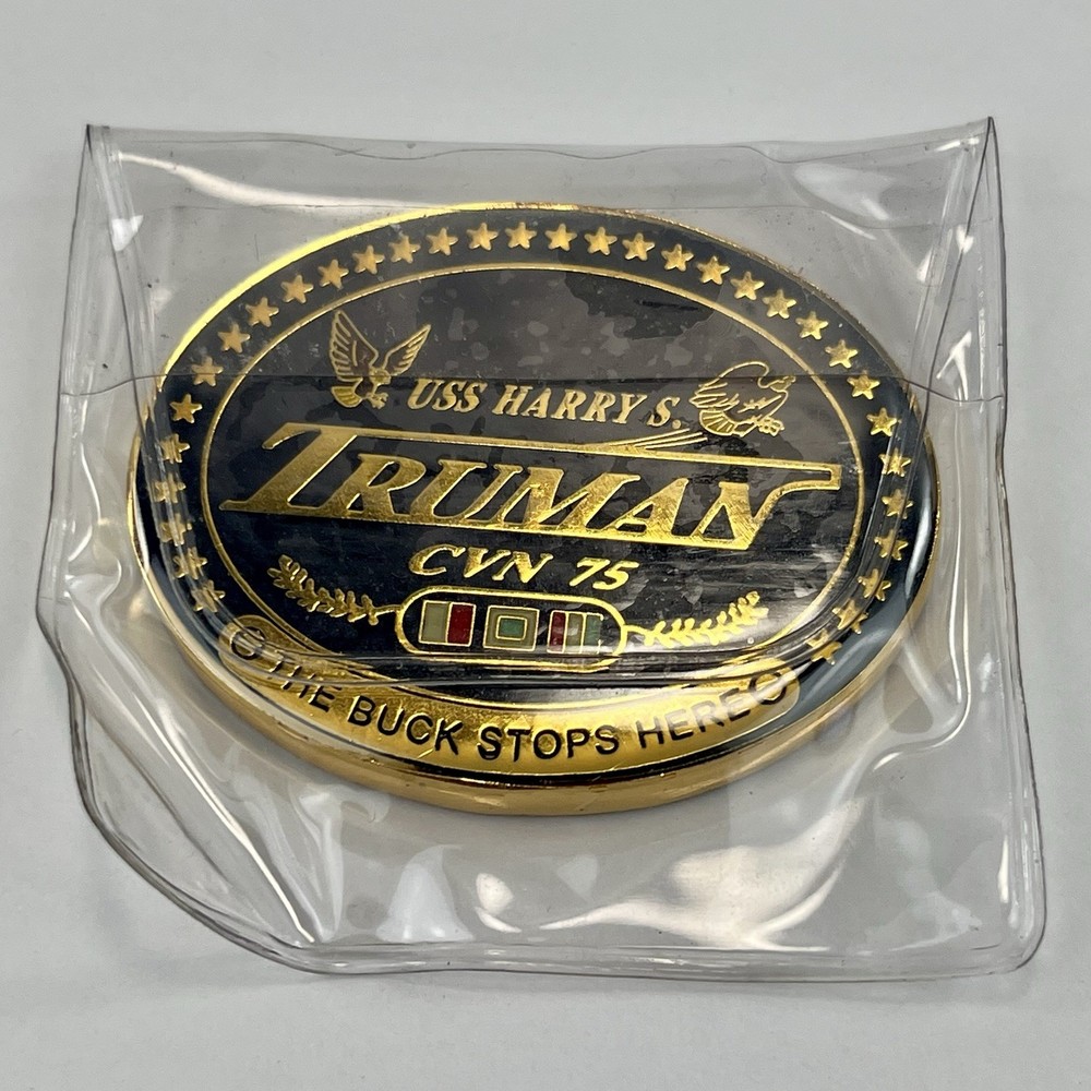 USS Harry S Truman CVN-75 Navy Chief Challenge Coin USN The Buck Stops Here