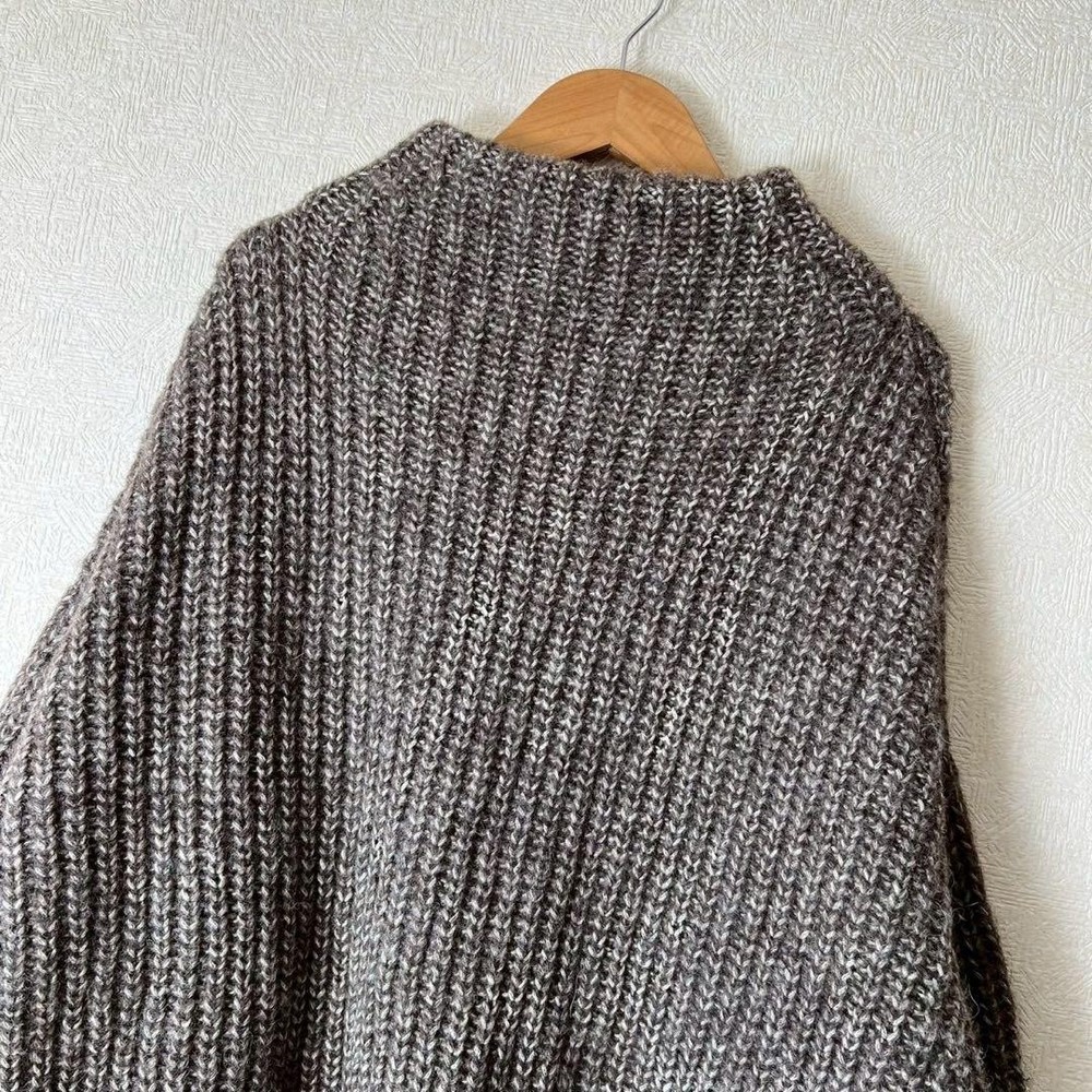 LAUREN MANOOGIAN Mocha Brown Turtleneck Knit Sweater Size M Good Condition