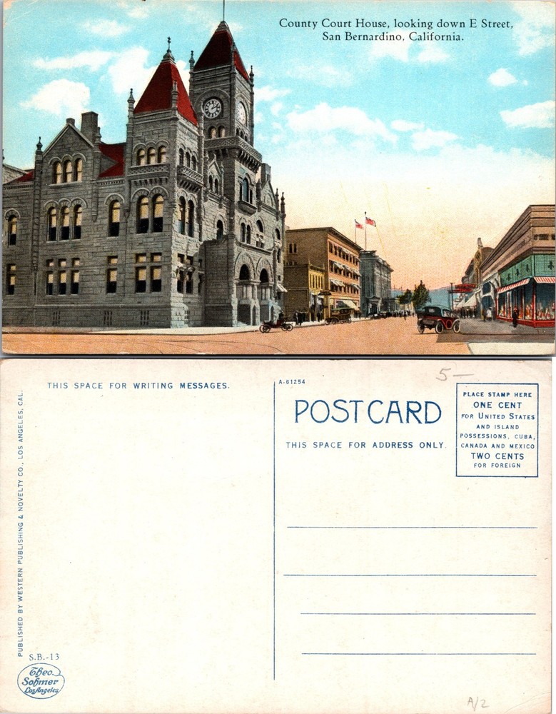 County Court House San Bernardino CA Postcard