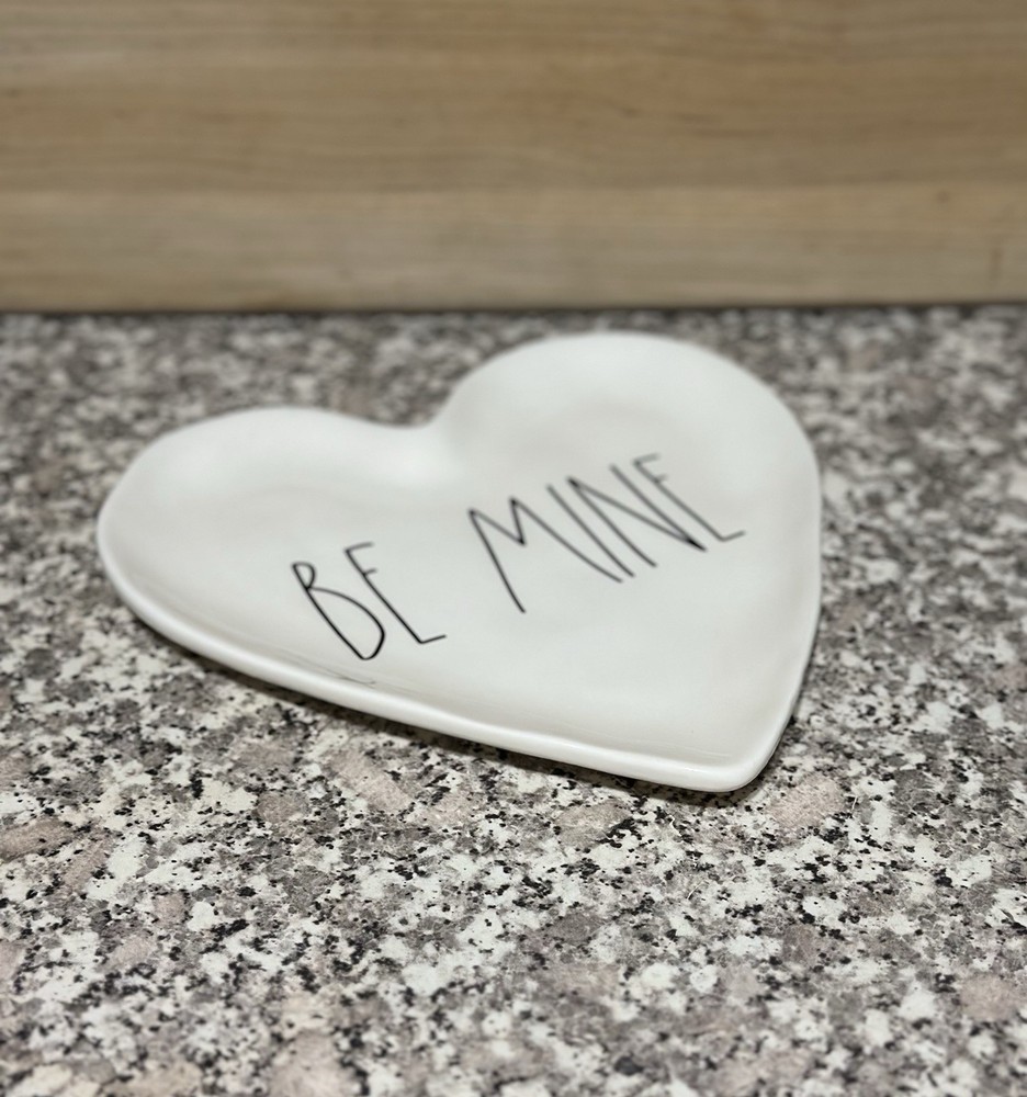 Rae Dunn BE MINE Heart Shaped Dish Plate Artisan Collection by Magenta 8.5