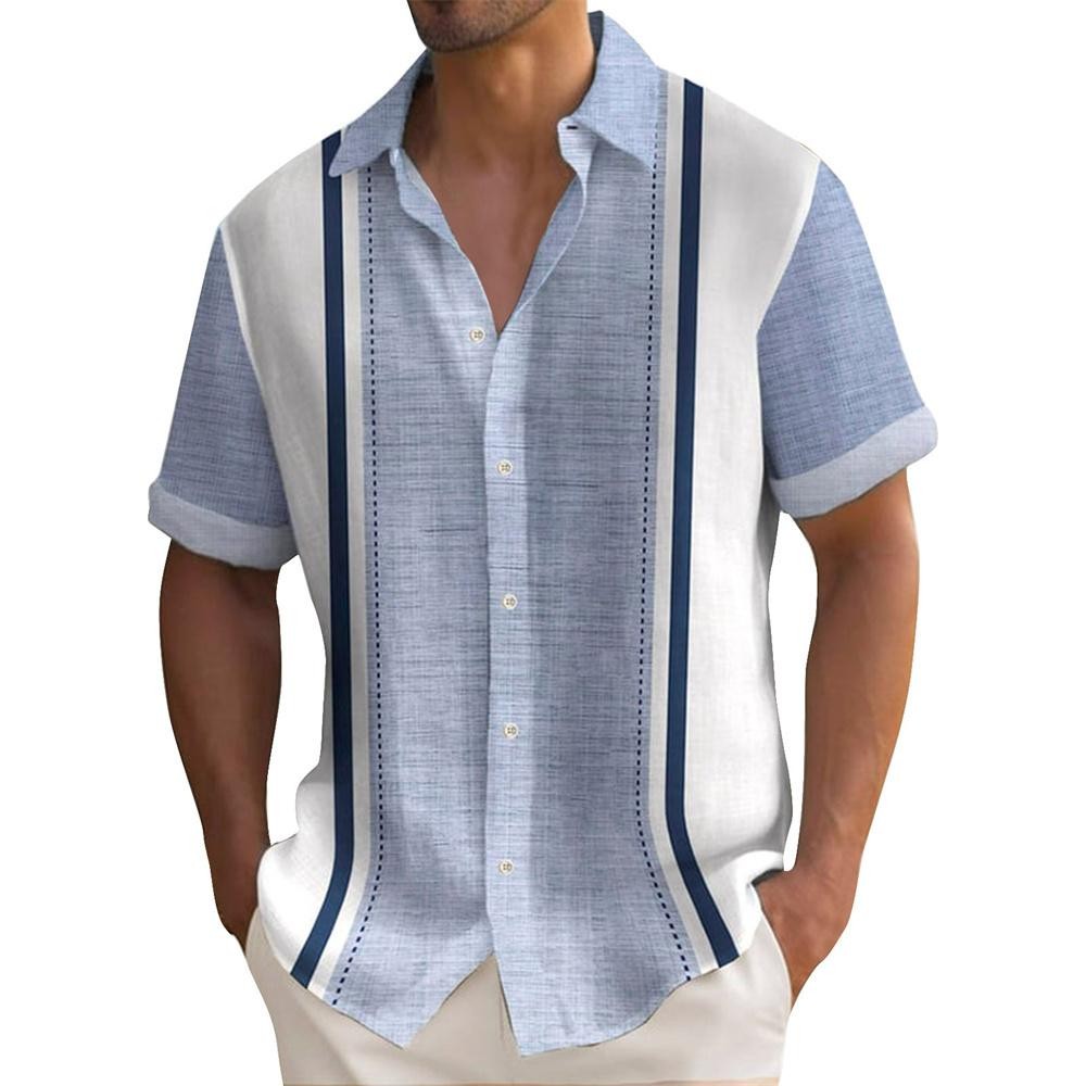 Men's Casual Short Sleeve Guayabera Cuban Beach Wedding Button-up Dress Shirt