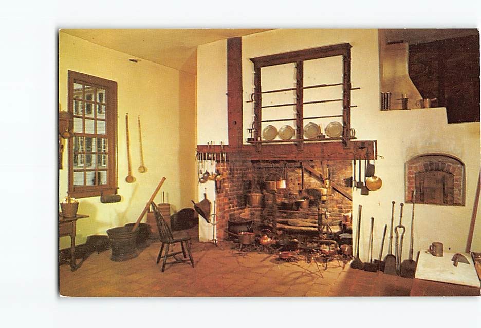Postcard The Family Kitchen at Mount Vernon Virginia USA