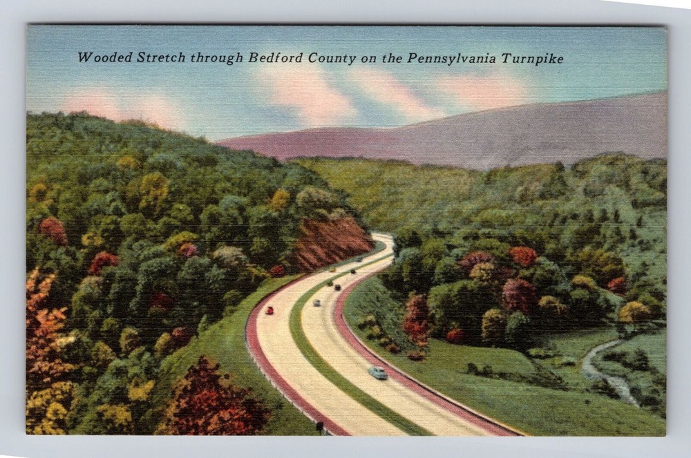 PA- Pennsylvania, Aerial Wooded Stretch Through Bedford County, Vintage Postcard