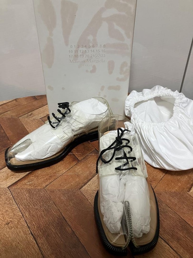Maison Margiela 21SS Clear Tabi Lace-Up Heels Size 37 US 6.5 EU