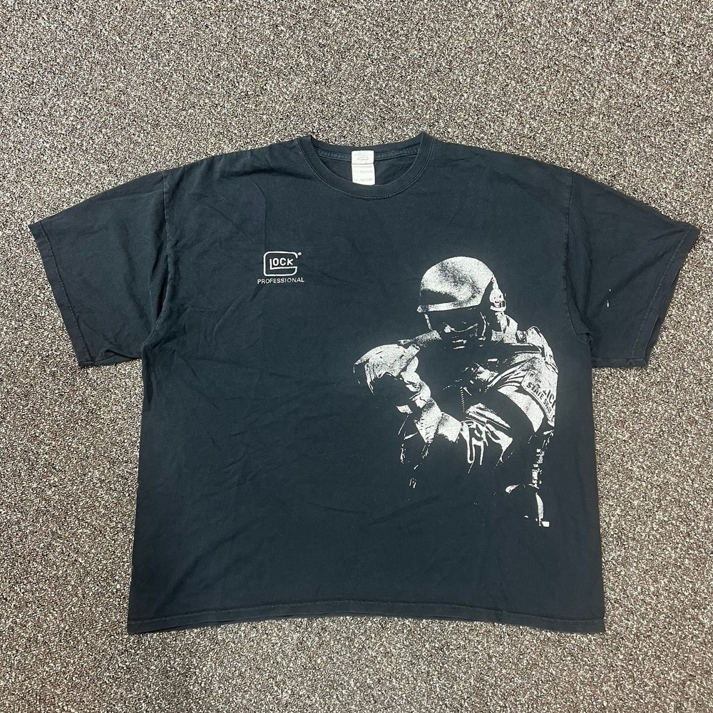 Vtg 2000s Glock Tee Shirt Rare Gun Black Obscure Army Graphic Size 2xl