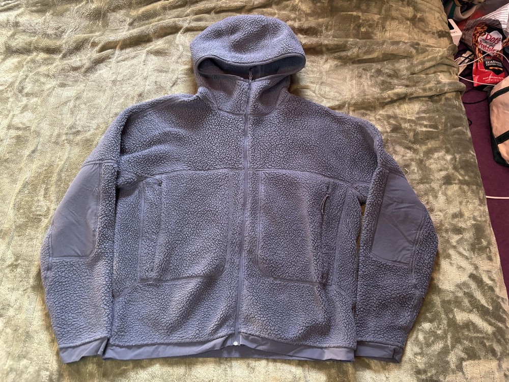 Mountain Hardwear Jacket Womens Medium Gray Hooded Sherpa Fleece Full Zip