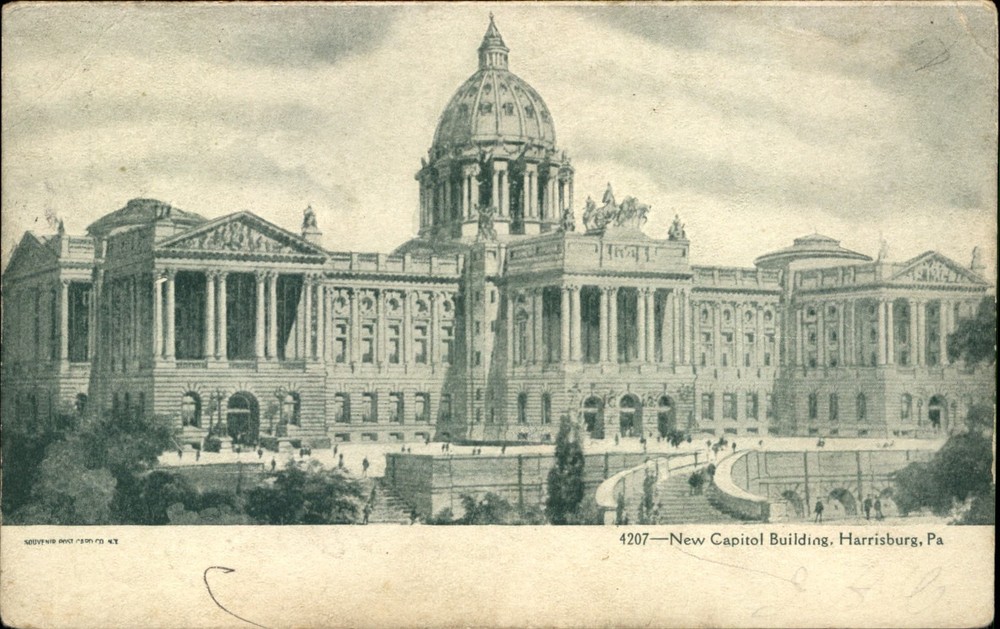 New Capitol Building ~ Harrisburg Pennsylvania ~ UDB 1906 ETHEL COX Reading PA