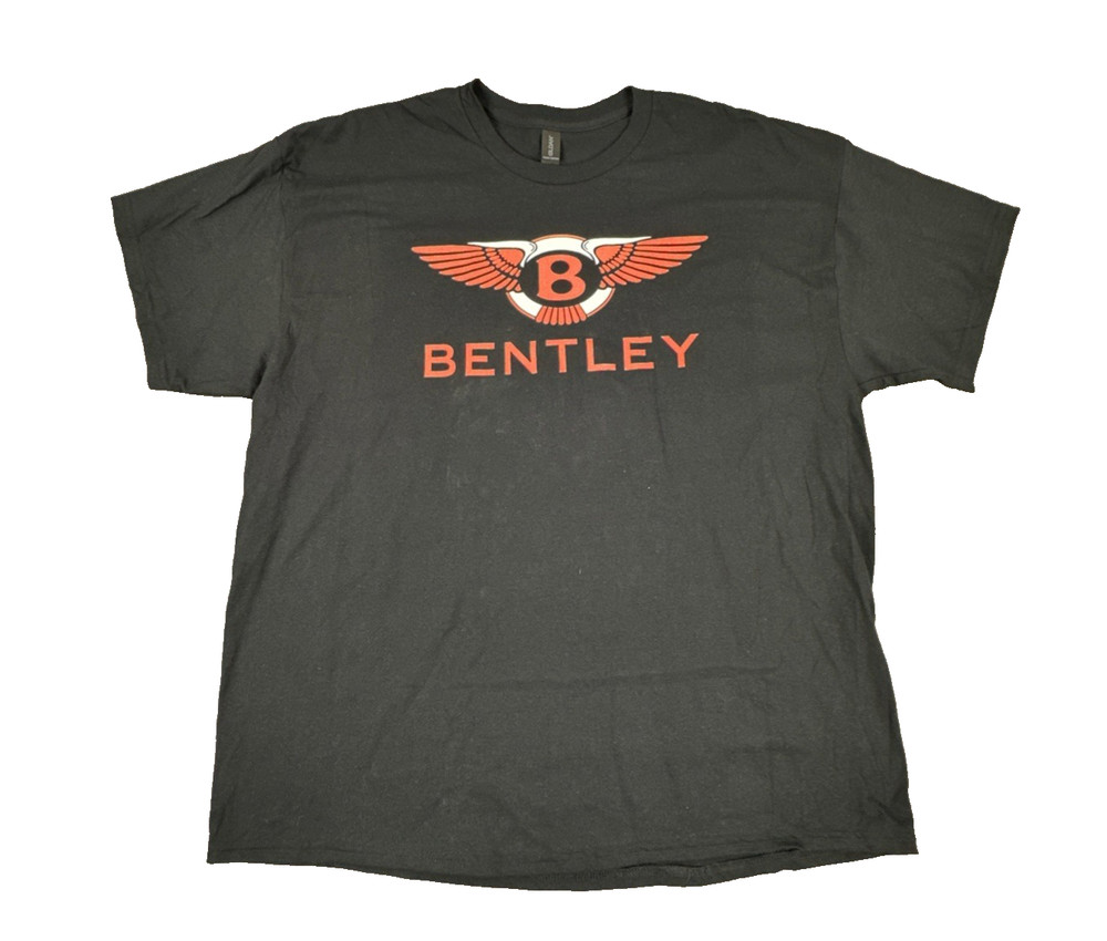 Gildan Men's Bentley Car Logo T-Shirt Black Graphic Tee Size 2XL XXL