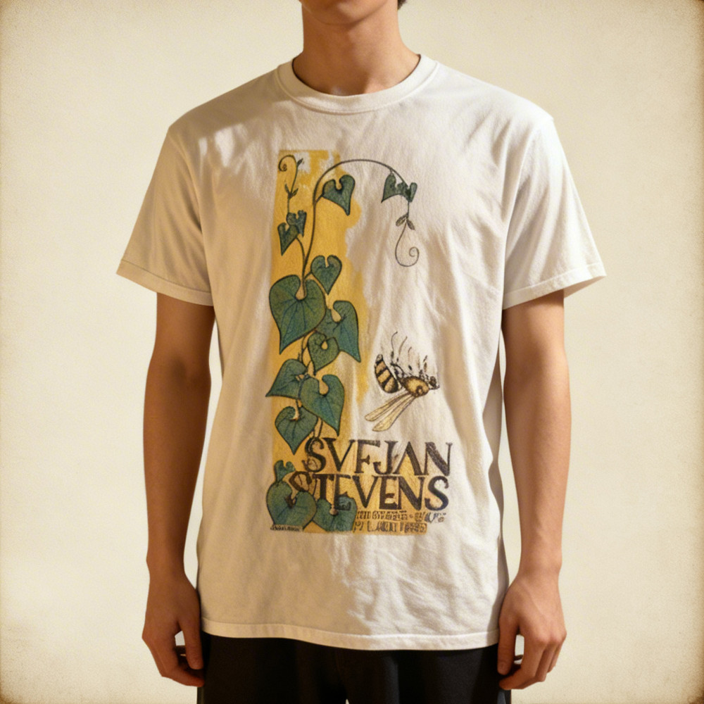 Sufjan Stevens Concert Tour 2005 Heavy Cotton White S-5XL T Shirt