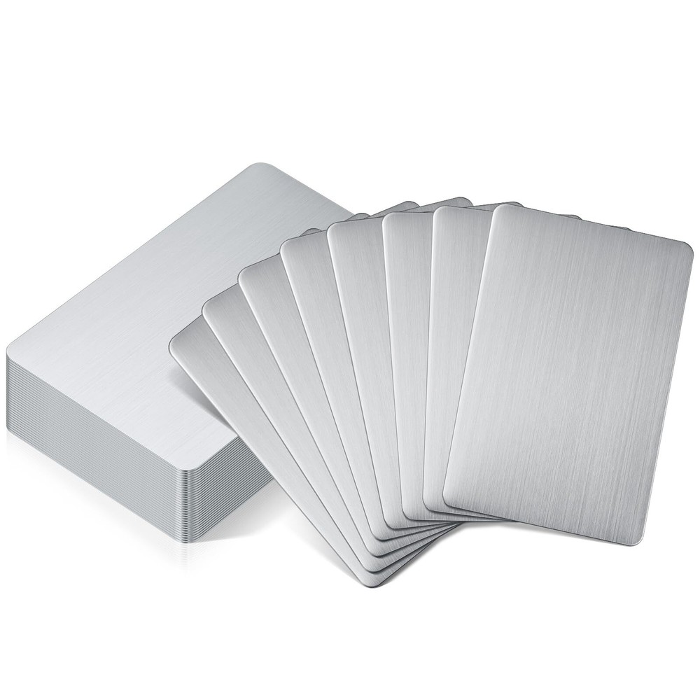 30 Pieces 304 Stainless Steel Metal Business Cards Blank 0.2mm Thickness