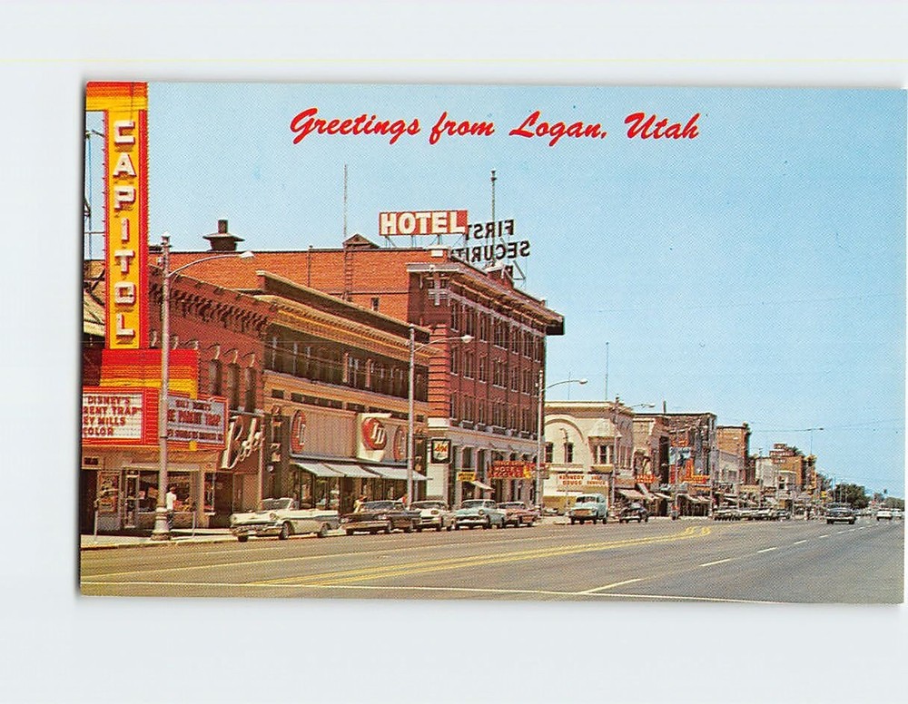 Postcard Main Street Logan Utah