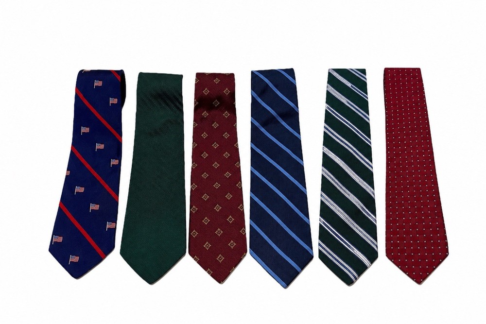 Brooks Brothers Silk Tie Bundle Lot of 6 Herringbone, Jacquard, Repp Ties