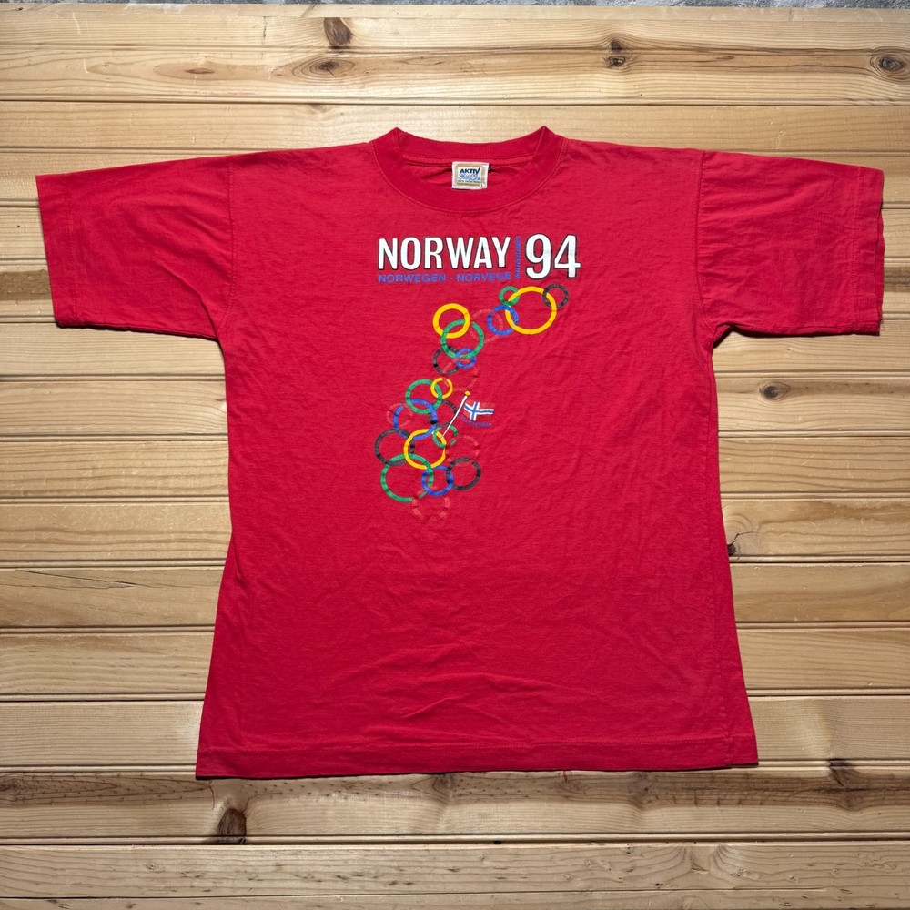 Vintage 1994 Norway Winter Games Lillehammer Single Stitch Graphic T-Shirt Large