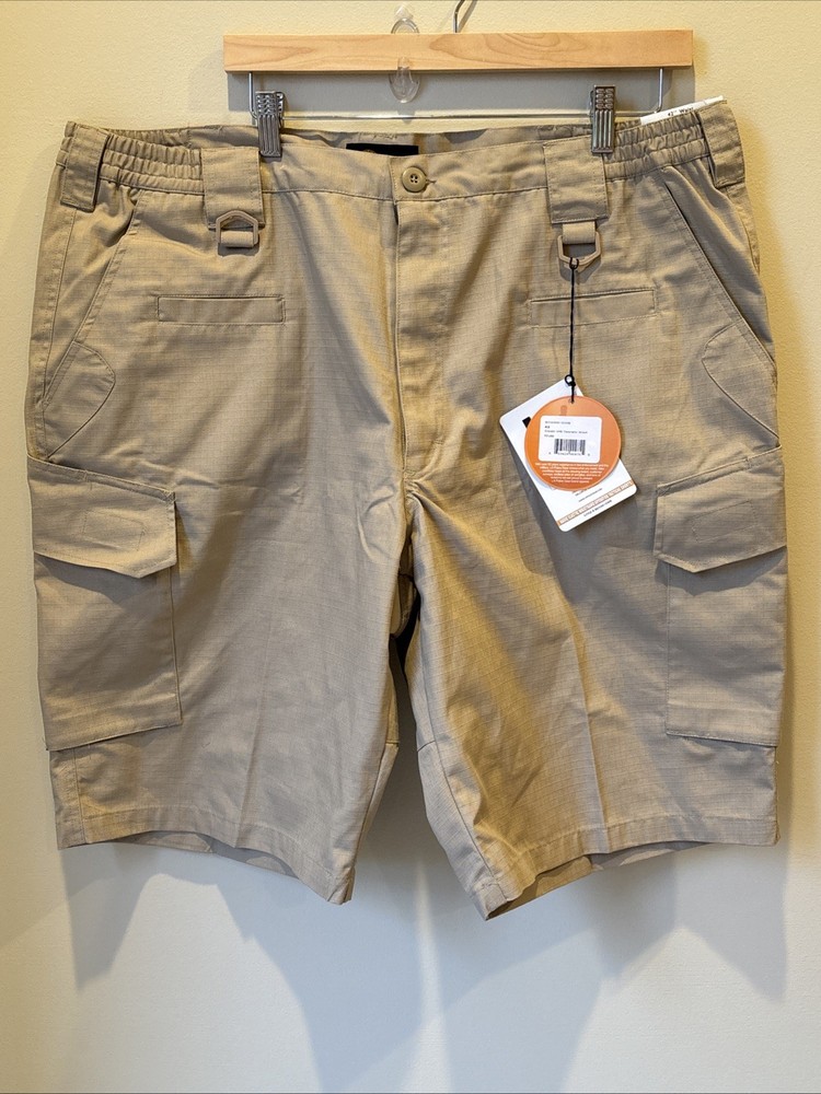 NWT LA Police Gear Khaki Operator Tactical Cargo Shorts 42” Khaki Ripstop Tan