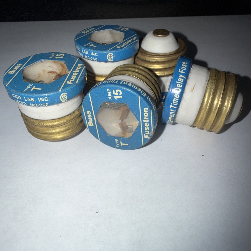 5 Pack Buss Fusetron Type T 15 Amp Time Delay Fuses