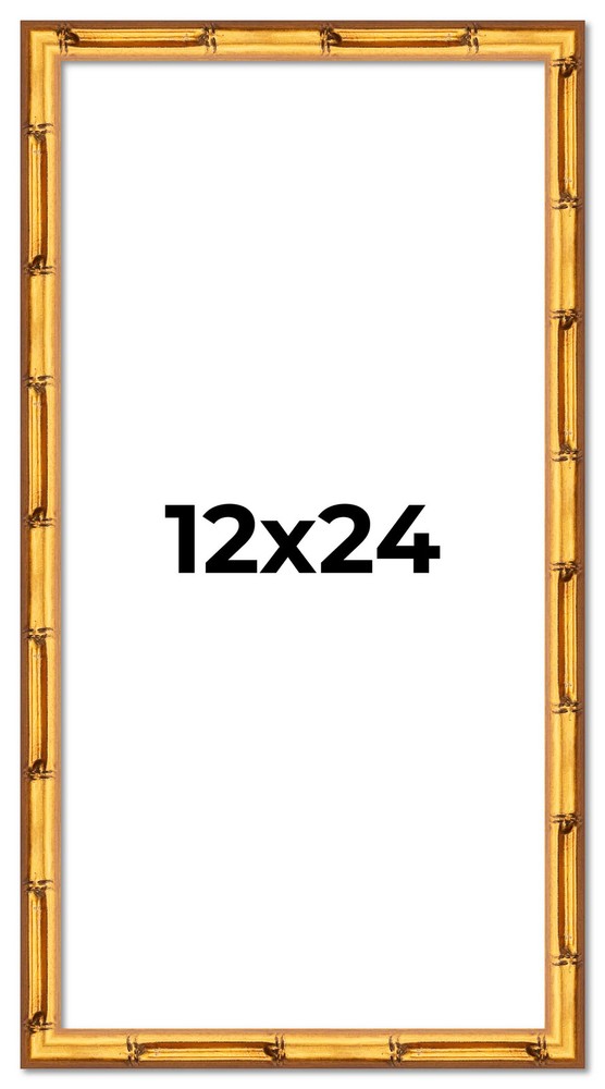 12x24 Frame Gold Bamboo Picture Frame - Complete Modern Photo Frame Includes UV