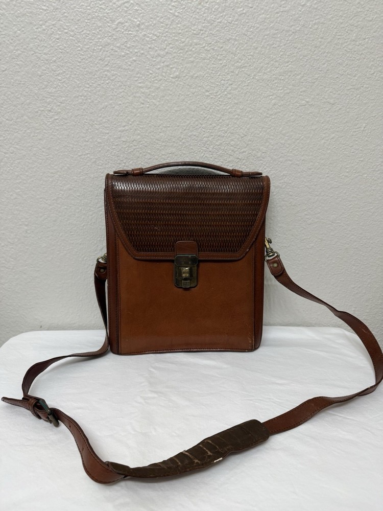 BALLY Shoulder Bag Brown Leather Classic Vintage