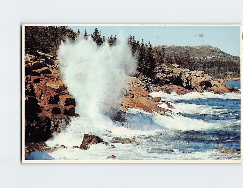 Postcard Spectacular Surf Ocean Drive Bar Harbor Acadia National Park Maine USA-image