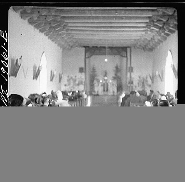 Photo:Questa New Mexico 1900s Mass Church Interior Taos County