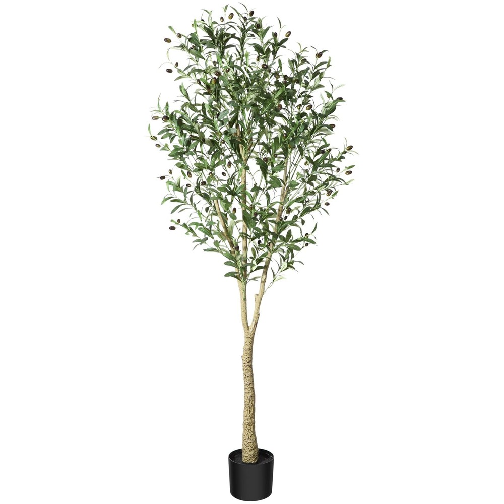 Fake Olive Tree 6Ft Artificial Topiary Silk Tree,Faux Plants in Pot for Indoo...