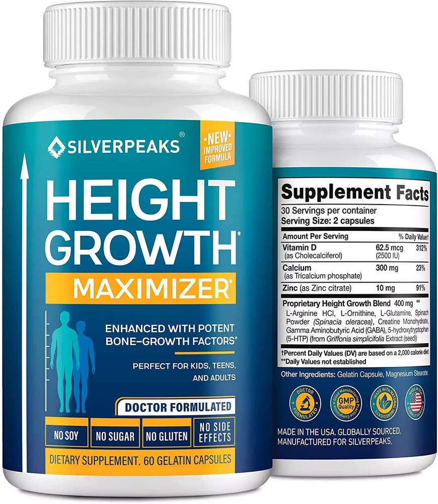 Height Growth Maximizer with Calcium for Bone Strength - Natural Height Pills...
