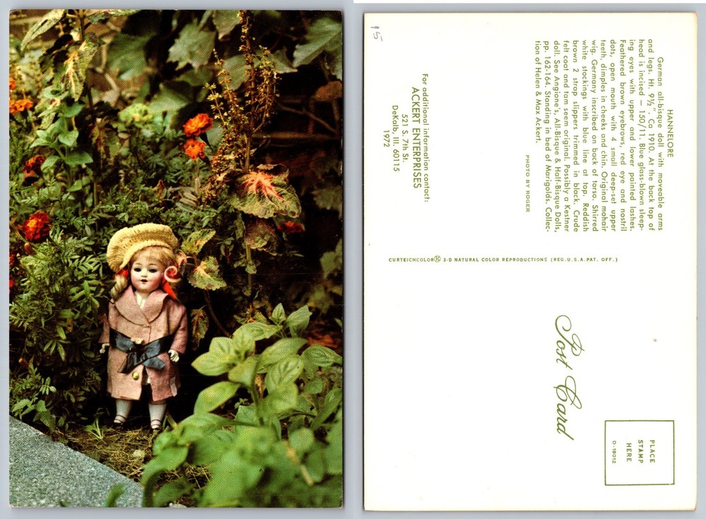 Continental Garden Doll Postcard