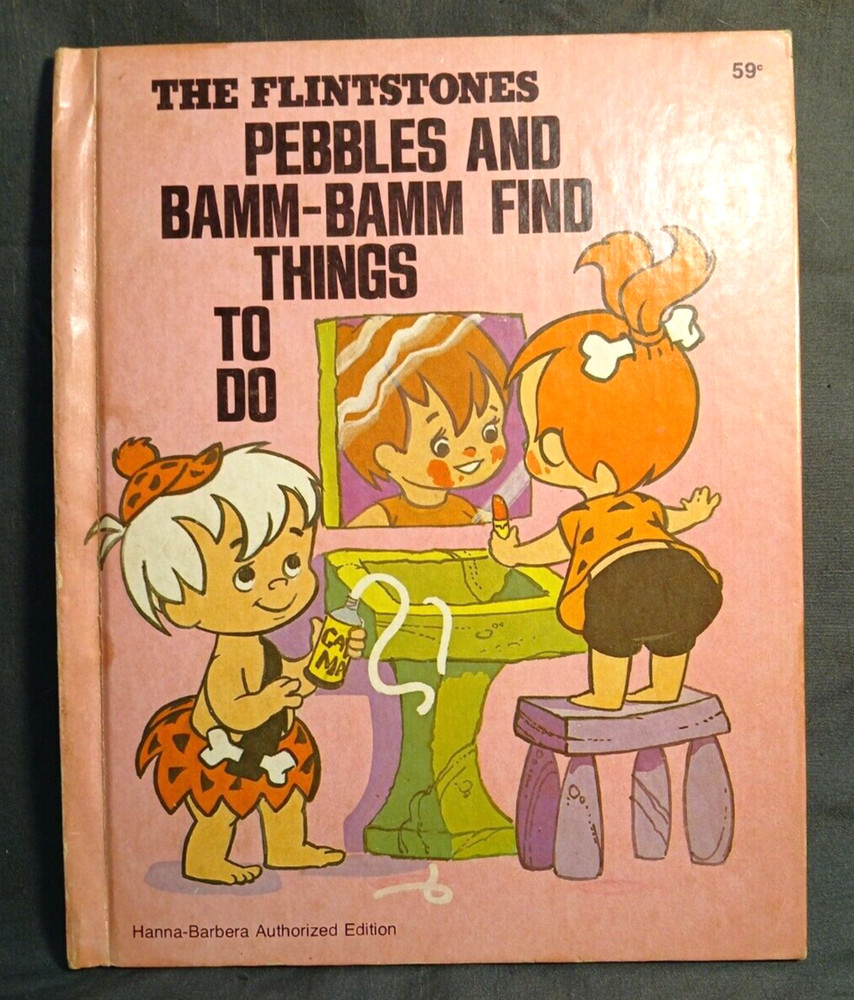 Vintage Wonder Book The Flintstones Pebbles & Bamm-Bamm Find Things To Do 1976