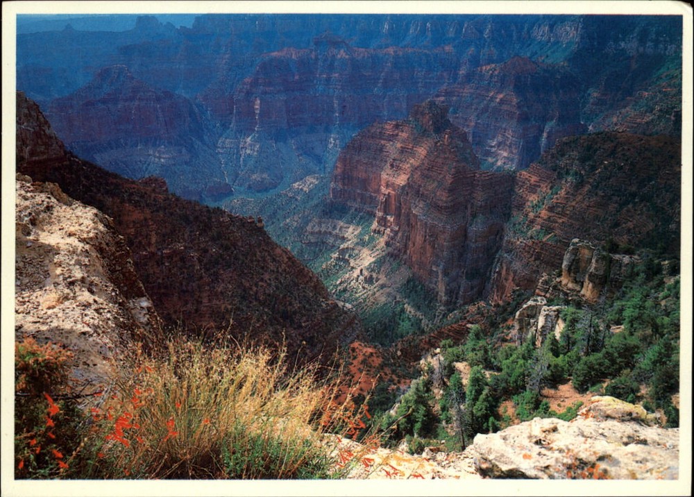 Point Imperial Grand Canyon Natl Park Arizona aerial view ~ postcard sku983