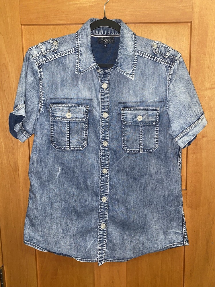 Silver Jeans women's medium denim button-up top