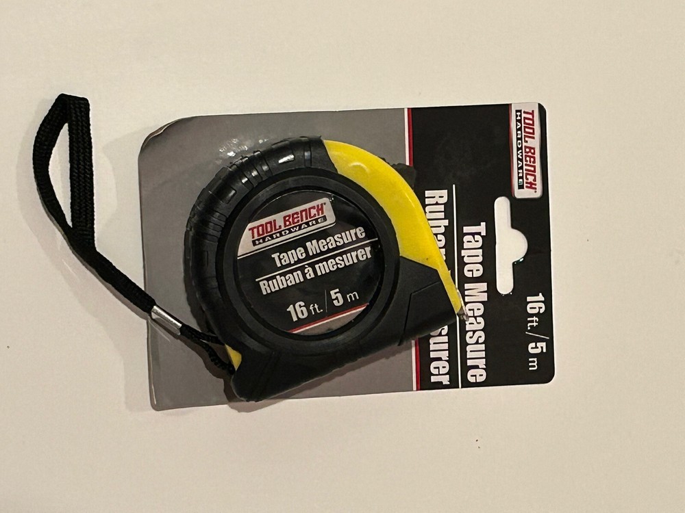 TOOL BENCH TAPE MEASURE 16 ft / 5 Meter  WITH BELT CLIP Rolling