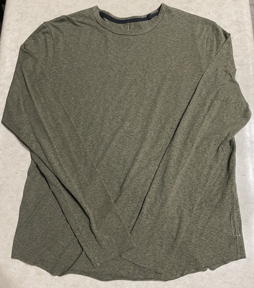 Rag & Bone Shirt Mens M Green Long Sleeve Crew Neck Cotton Casual Essential Tee