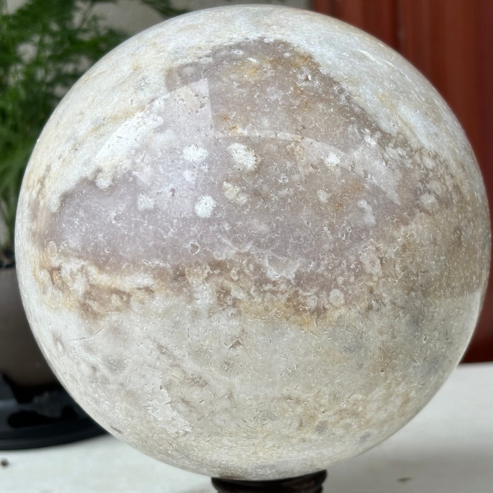 2934g Natural Sakura Agate Quartz Sphere Crystal Ball Reiki Healing Decoration