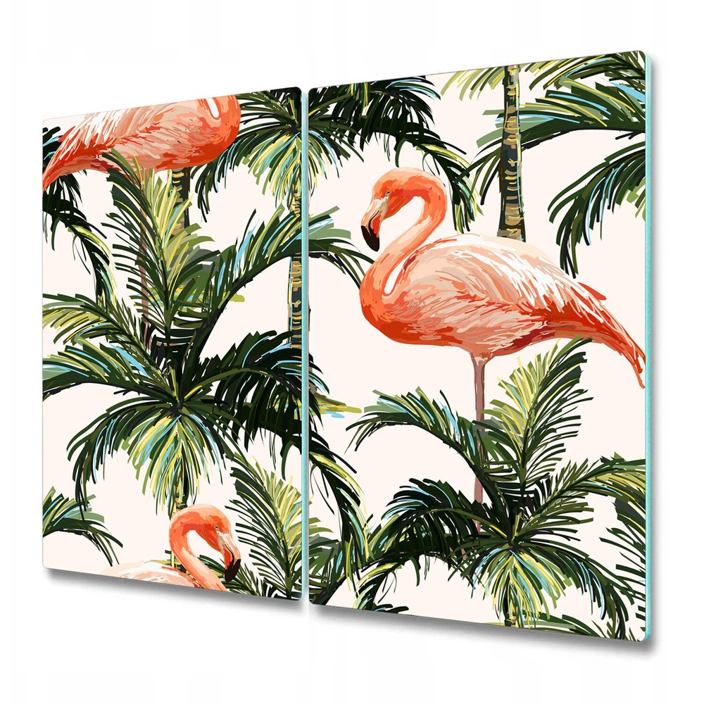 Glass Chopping Board Flamingo Tropical Palm Flamingo Exotic Paradise 2x30x52