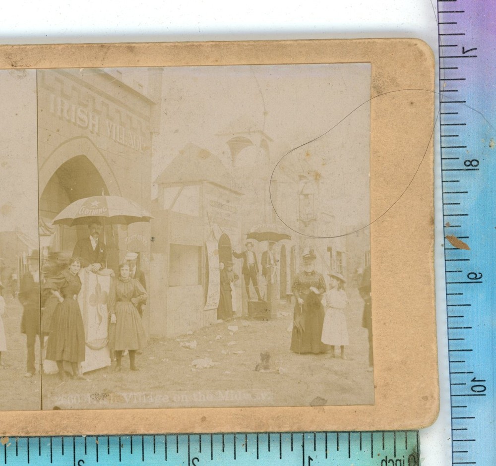 Village on Midway Chicago World Fair 1893  Stereoview