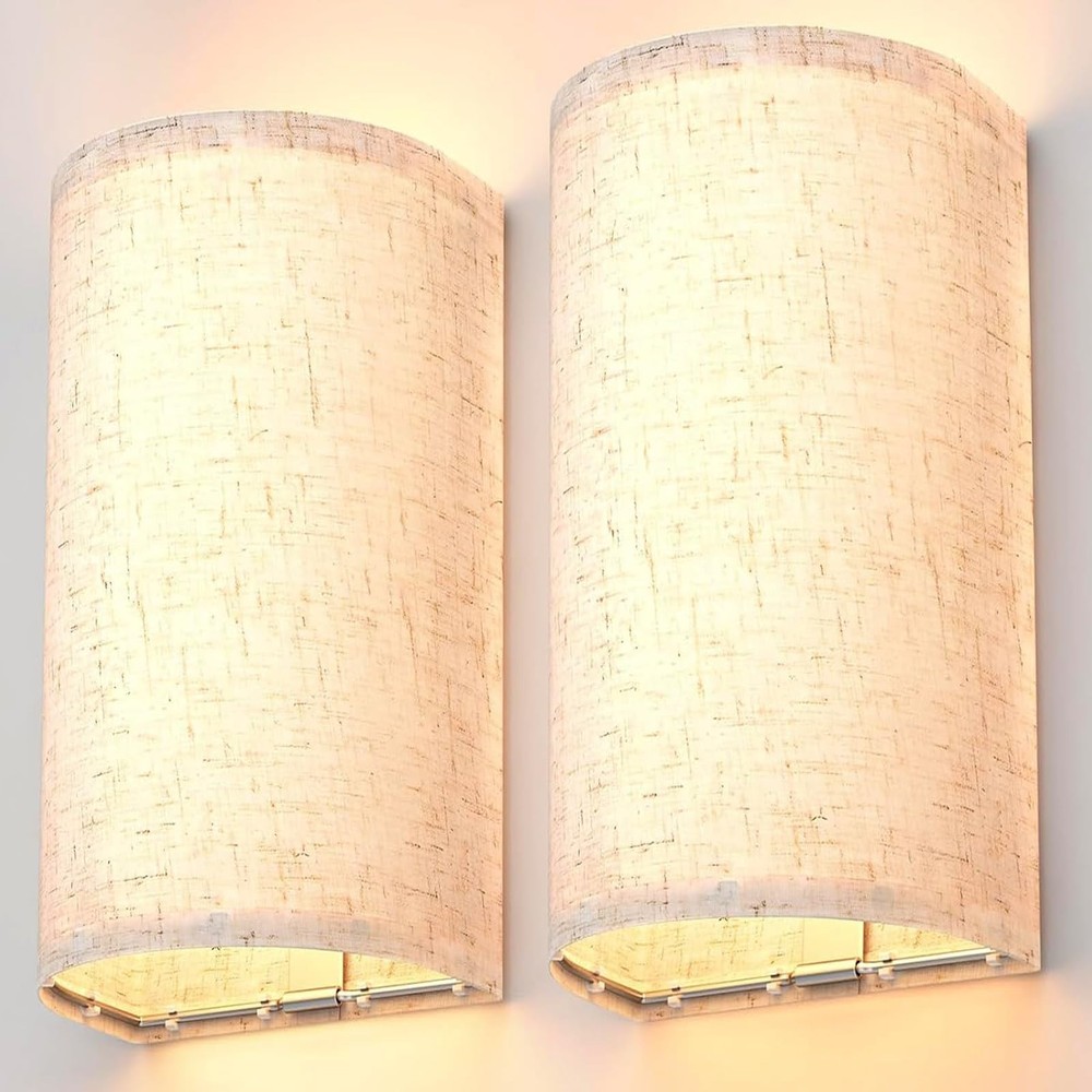 Juego de dos apliques de pared a batería, luces de pared LED recargables con R...