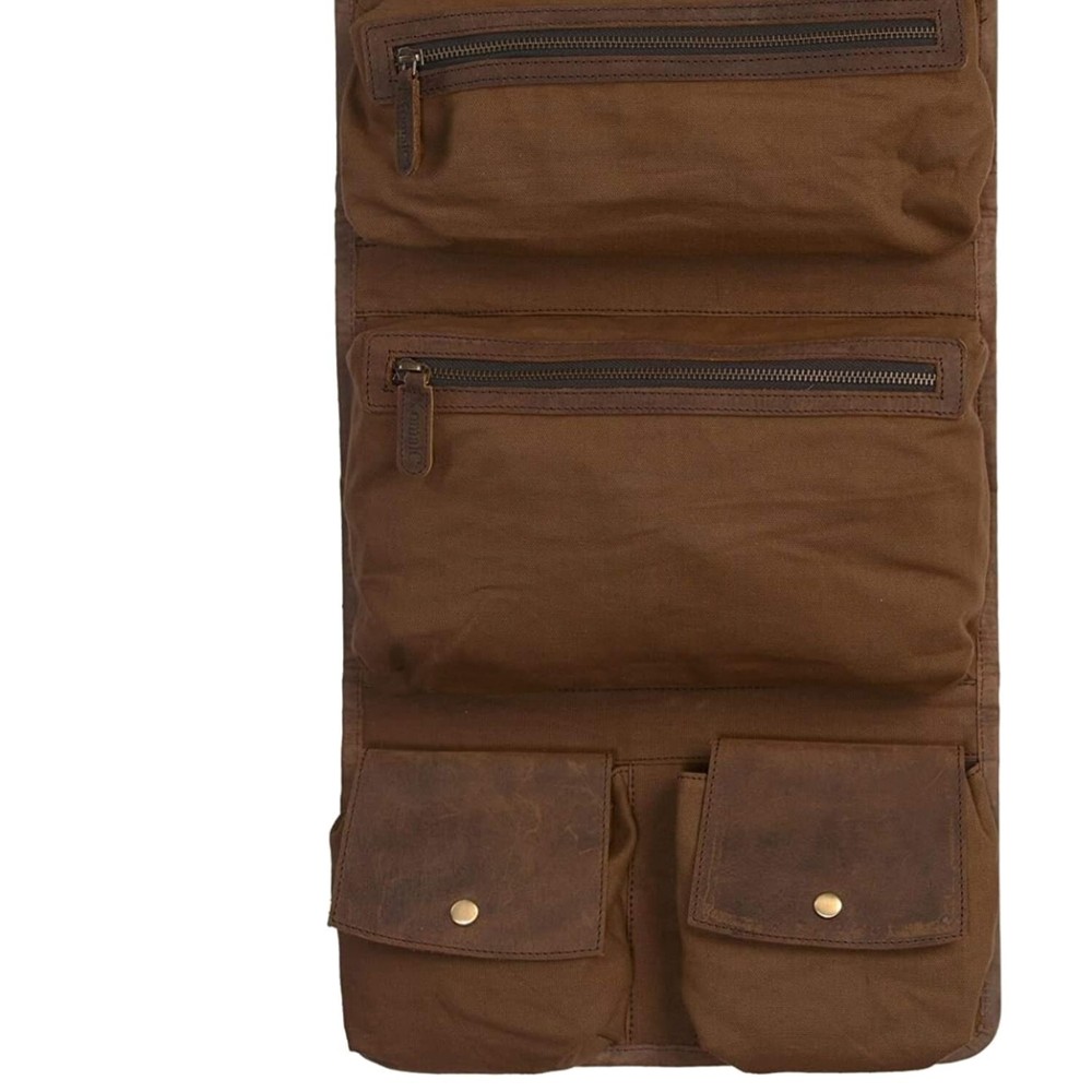 Handcrafted Leather Hanging Dopp Kit with Durable YKK Zippers for Travel