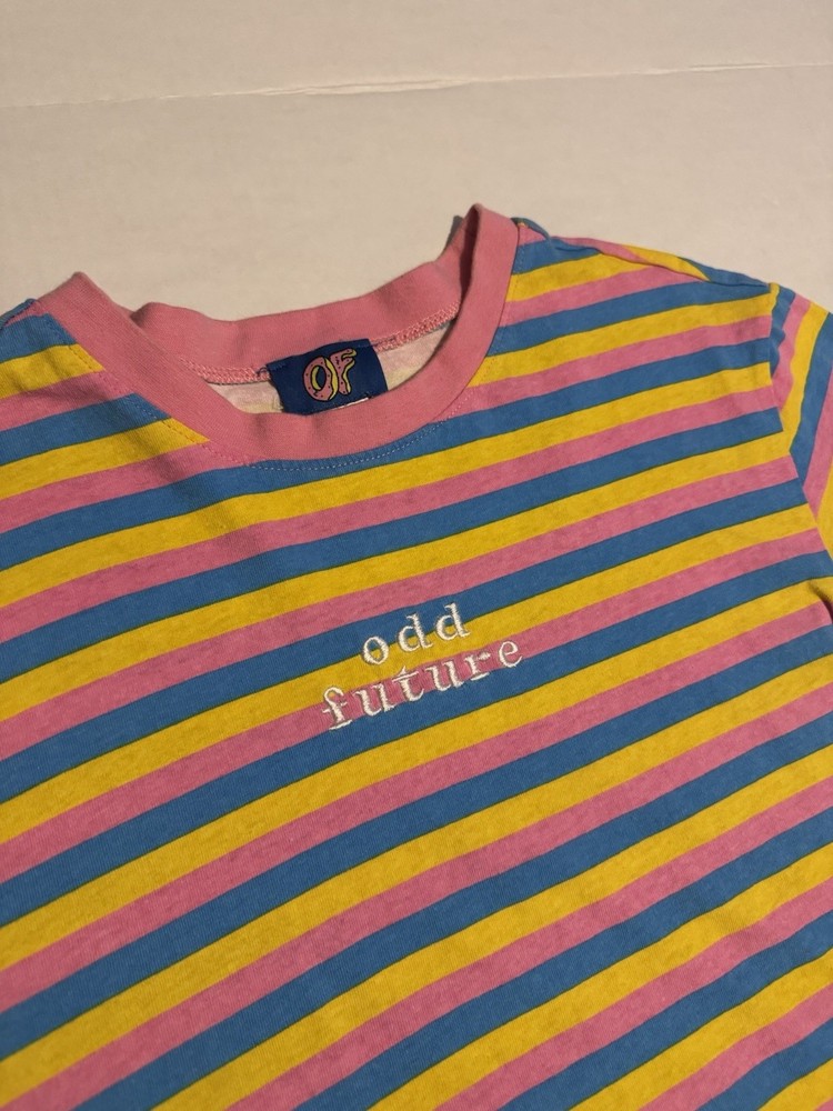 OFWGKTA Odd Future Striped T Shirt Pink Blue Yellow Small