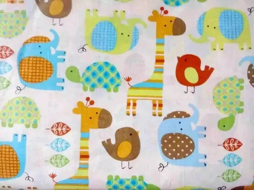 Colorful Giraffe Jungle Animal Fabric Print 12x9 Inch New USA Seller