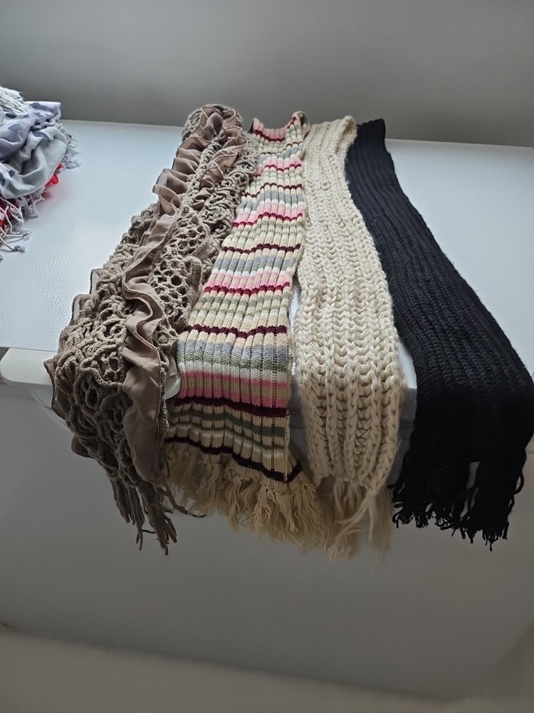 Scarves, Knit Crochet  Bundle Of 4