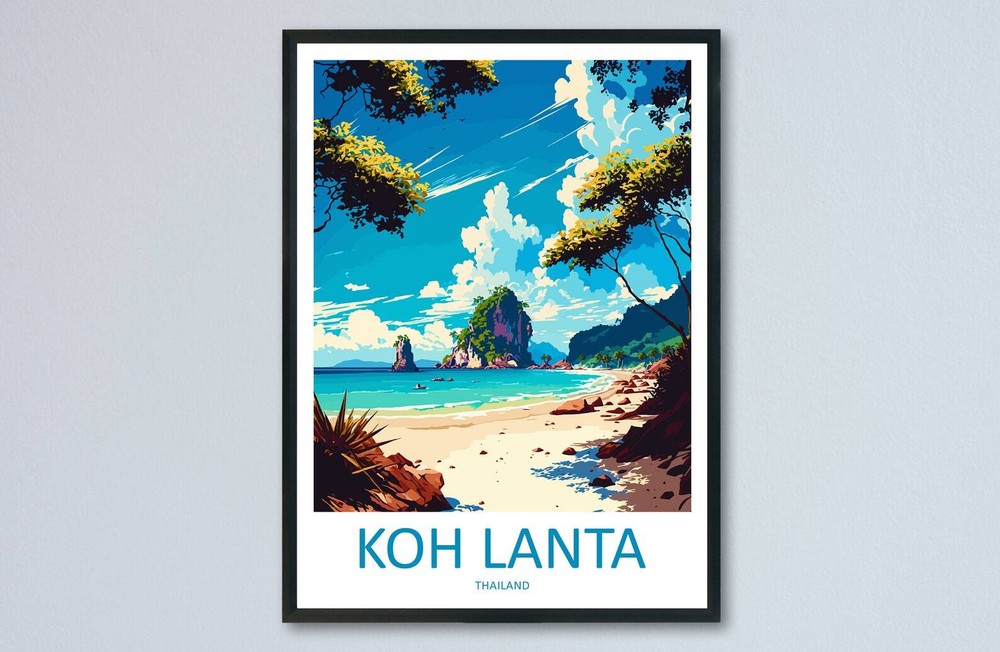 Koh Lanta Travel Print Wall Art Koh Lanta Wall Hanging Home Decoration Koh
